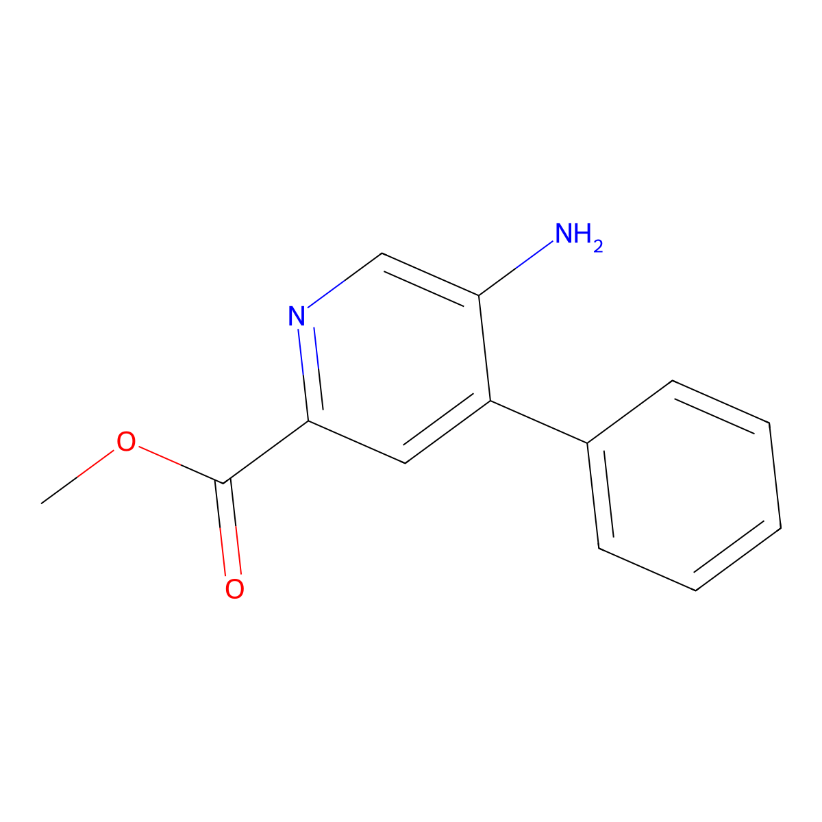 Methyl 5-amino-4-phenylpicolinate molecular structure, CAS 1443289-94-8