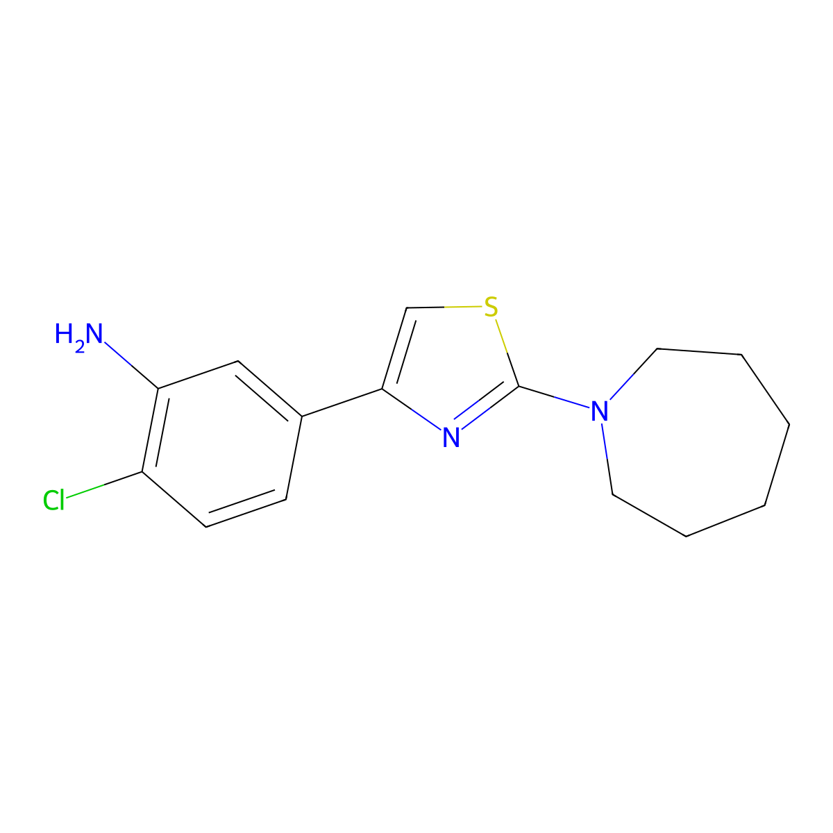 5-(2-(Azepan-1-yl)thiazol-4-yl)-2-chloroaniline molecular structure, CAS 1443290-30-9