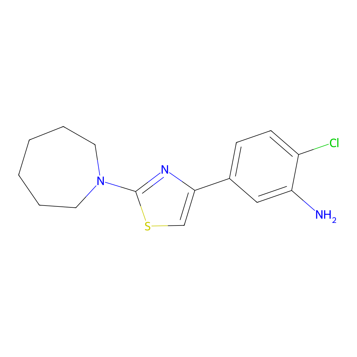 5-(2-(Azepan-1-yl)thiazol-4-yl)-2-chloroaniline molecular structure, CAS 1443290-30-9