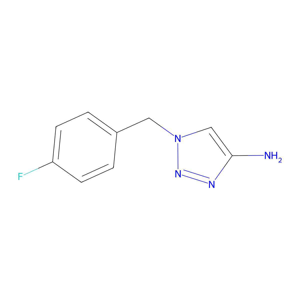 1-[(4-fluorophenyl)methyl]-1H-1,2,3-triazol-4-amine molecular structure, CAS 1443290-39-8