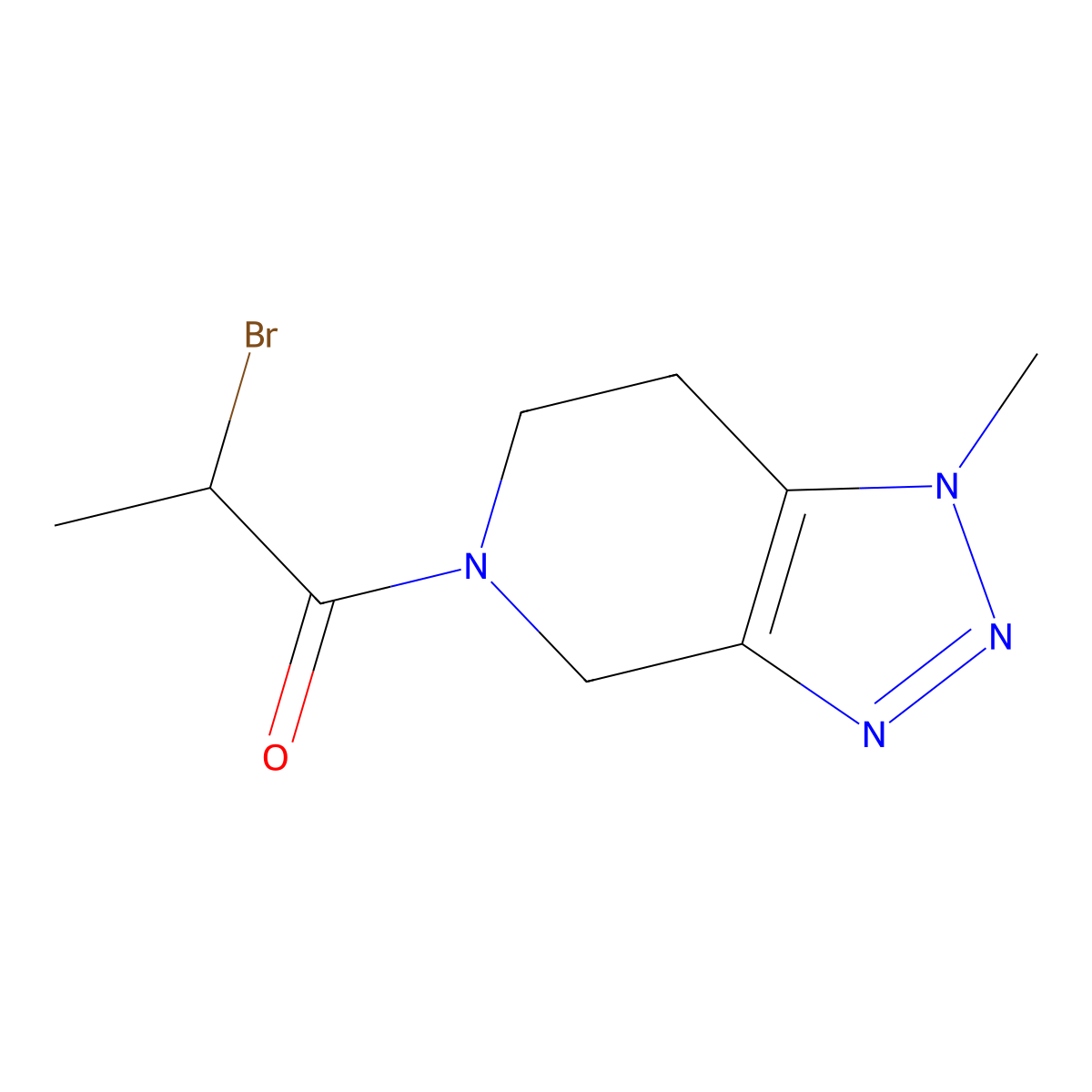 2-Bromo-1-(1-methyl-6,7-dihydro-1H-[1,2,3]triazolo[4,5-c]pyridin-5(4H)-yl)propan-1-one molecular structure, CAS 1443290-41-2