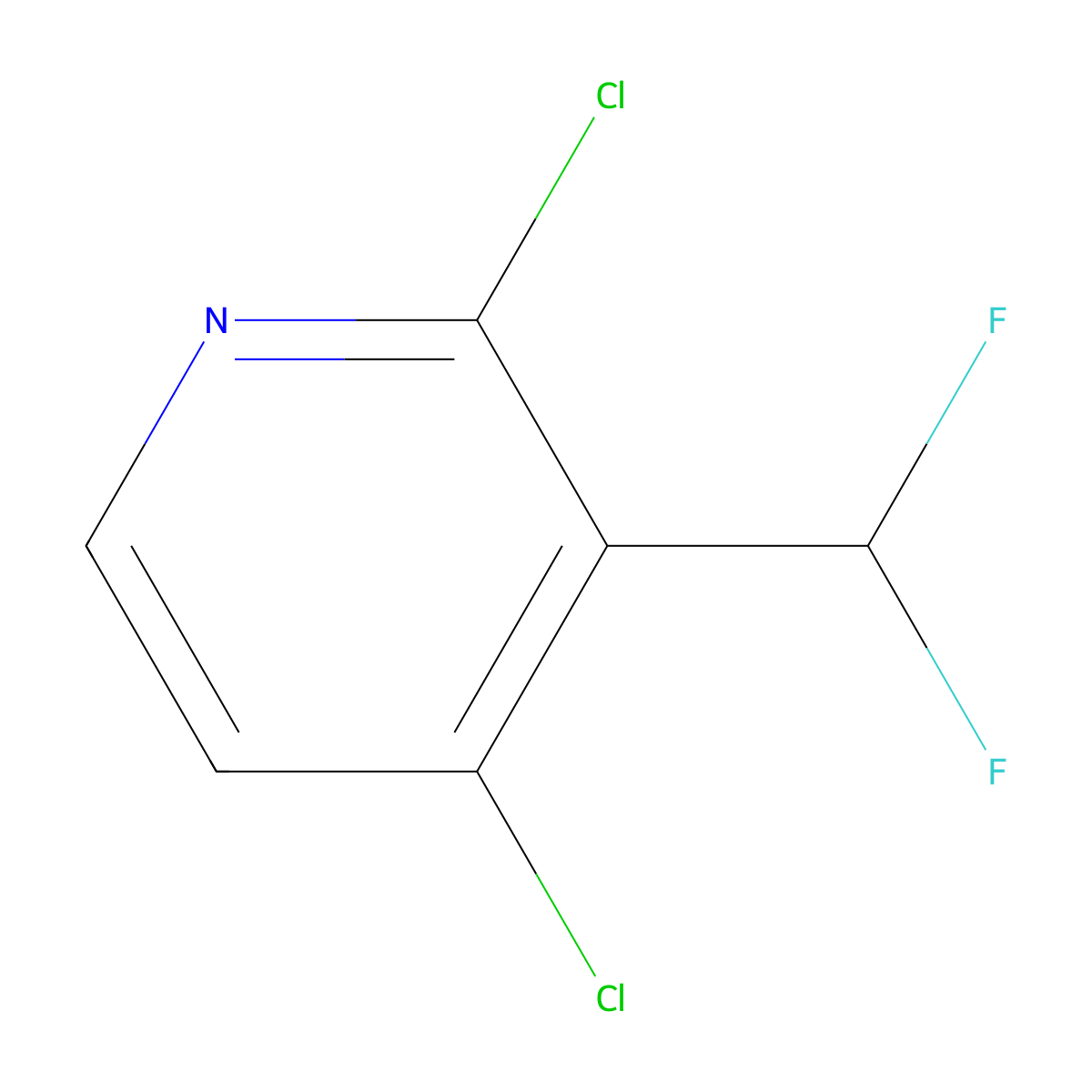 2,4-Dichloro-3-(difluoromethyl)pyridine molecular structure, CAS 1443290-44-5
