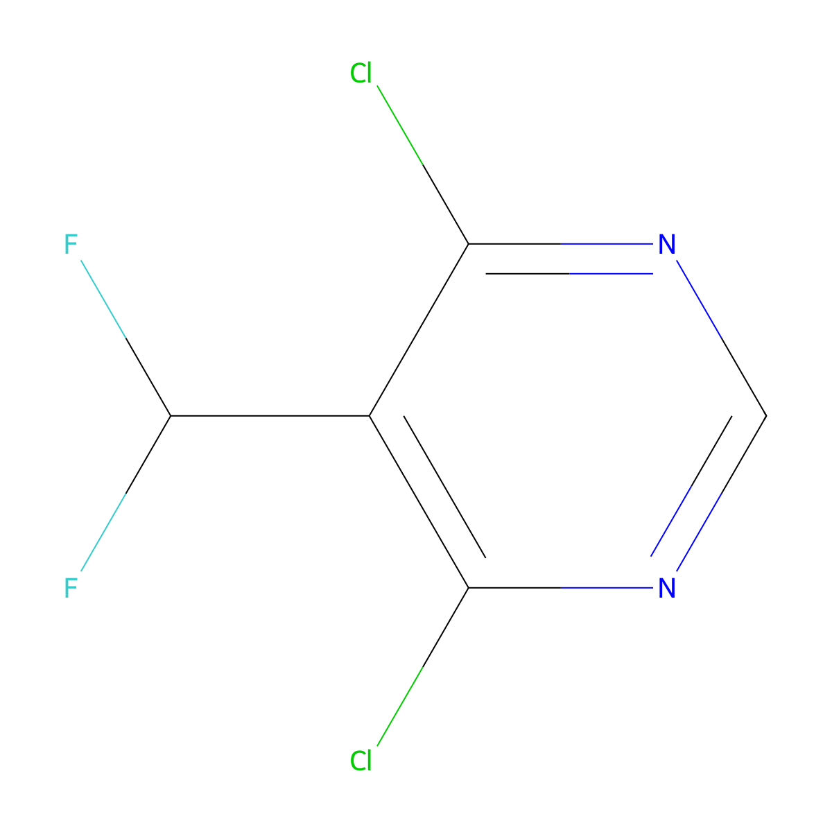 4,6-Dichloro-5-(difluoromethyl)pyrimidine molecular structure, CAS 1443290-45-6