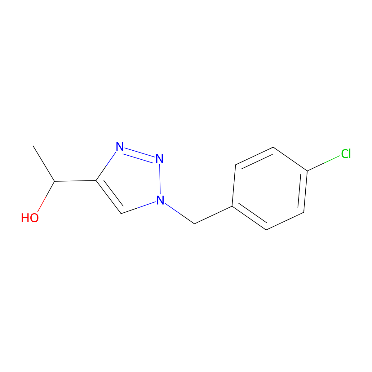 1-{1-[(4-chlorophenyl)methyl]-1H-1,2,3-triazol-4-yl}ethan-1-ol molecular structure, CAS 1443291-22-2