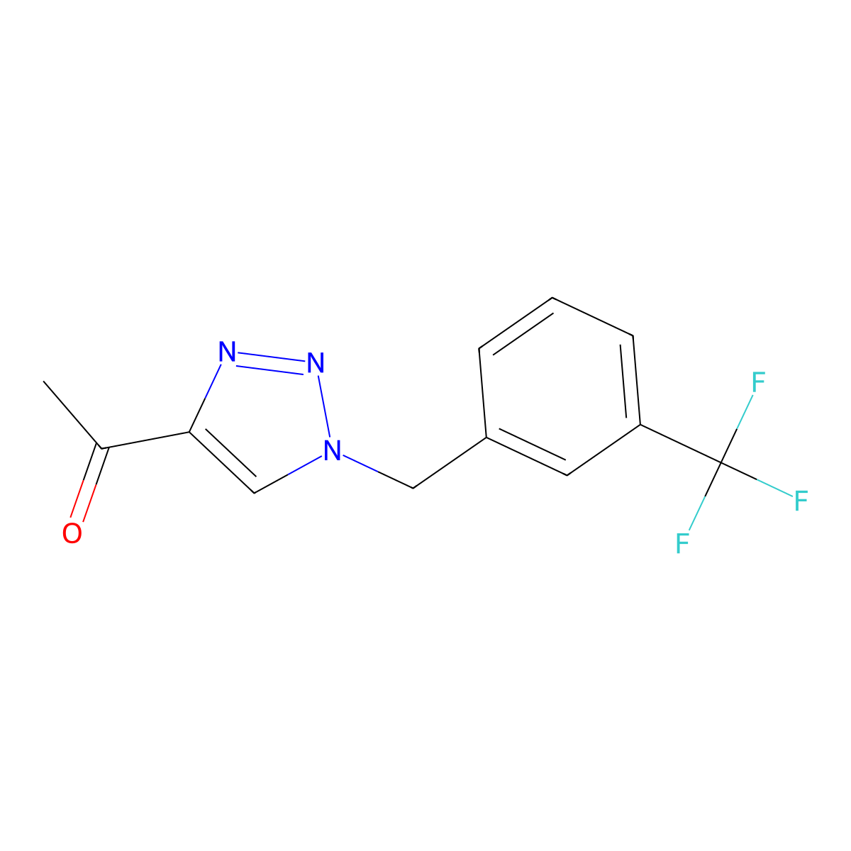 1-(1-((3-(trifluoromethyl)phenyl)methyl)-1H-1,2,3-triazol-4-yl)ethan-1-one molecular structure, CAS 1443291-23-3