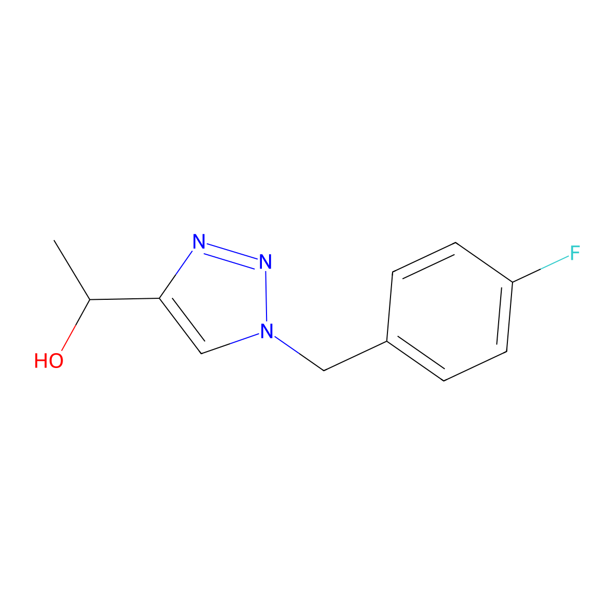 1-{1-[(4-fluorophenyl)methyl]-1H-1,2,3-triazol-4-yl}ethan-1-ol molecular structure, CAS 1443291-24-4