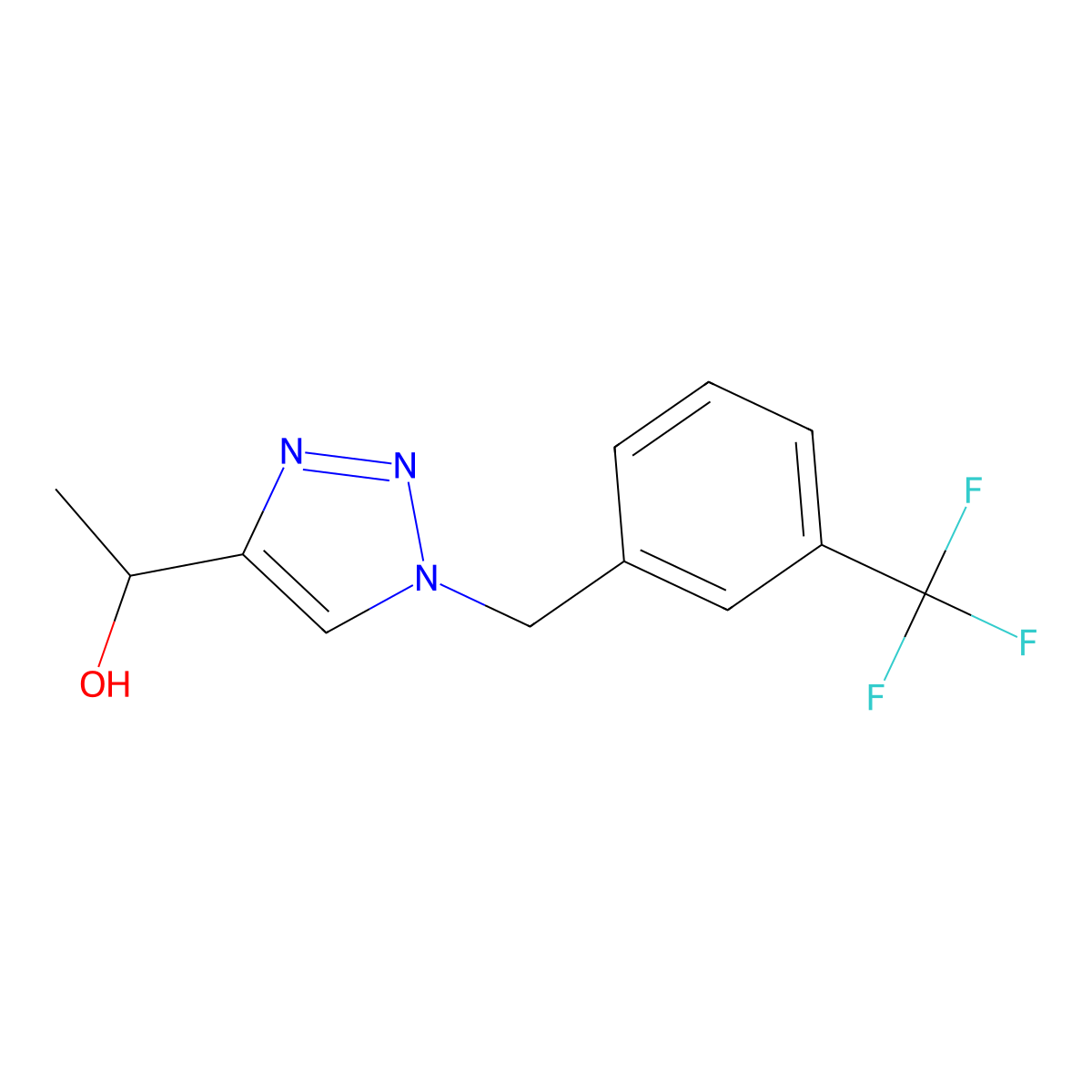 1-(1-{[3-(trifluoromethyl)phenyl]methyl}-1H-1,2,3-triazol-4-yl)ethan-1-ol molecular structure, CAS 1443291-26-6