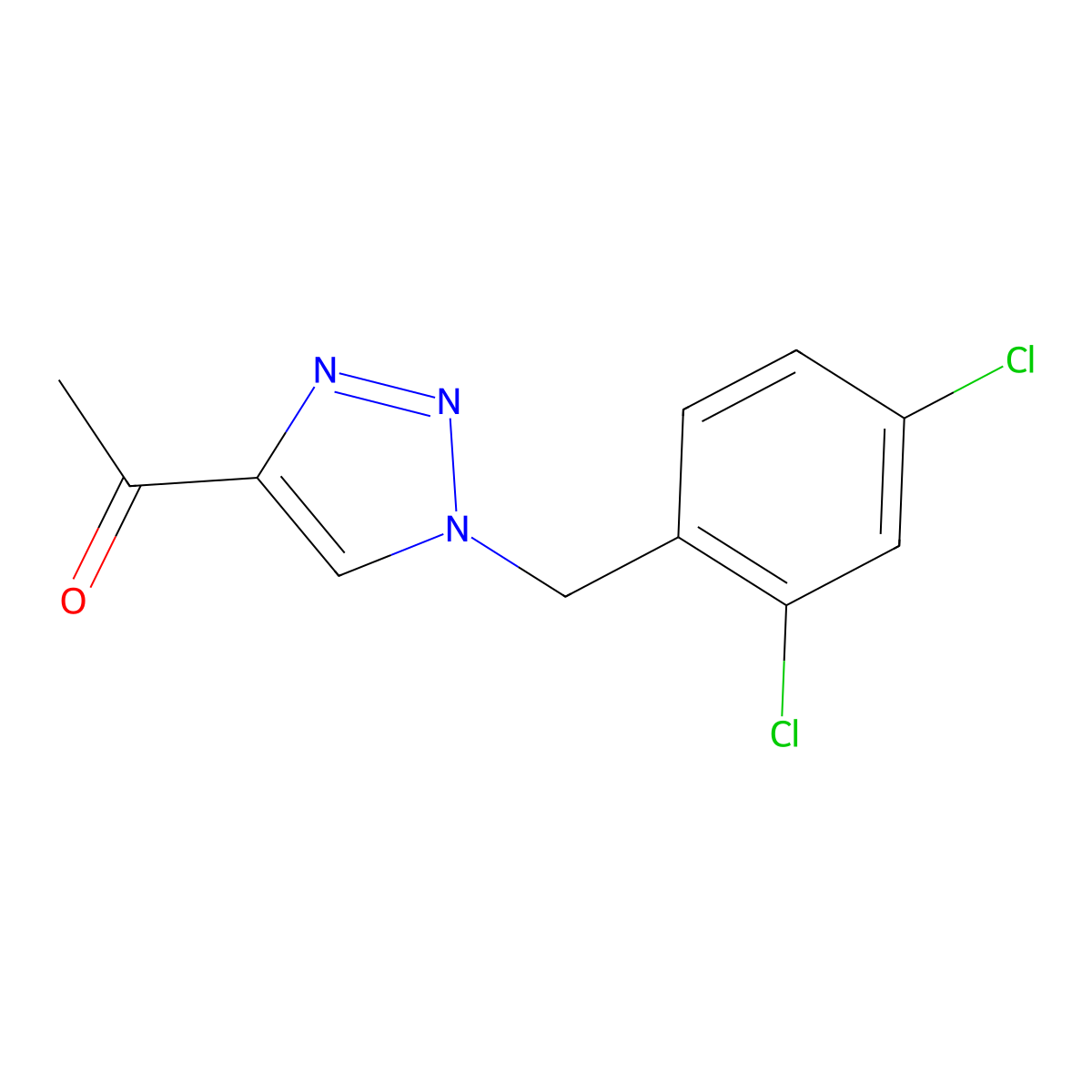 1-{1-[(2,4-dichlorophenyl)methyl]-1H-1,2,3-triazol-4-yl}ethan-1-one molecular structure, CAS 1443291-27-7