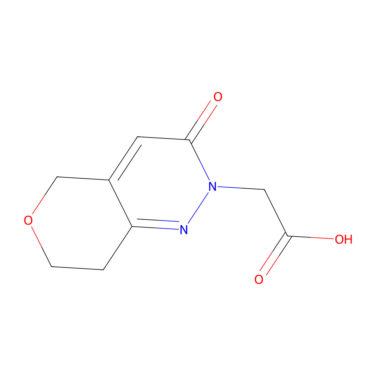 2-{3-oxo-2H,3H,5H,7H,8H-pyrano[4,3-c]pyridazin-2-yl}acetic acid molecular structure, CAS 1443291-32-4