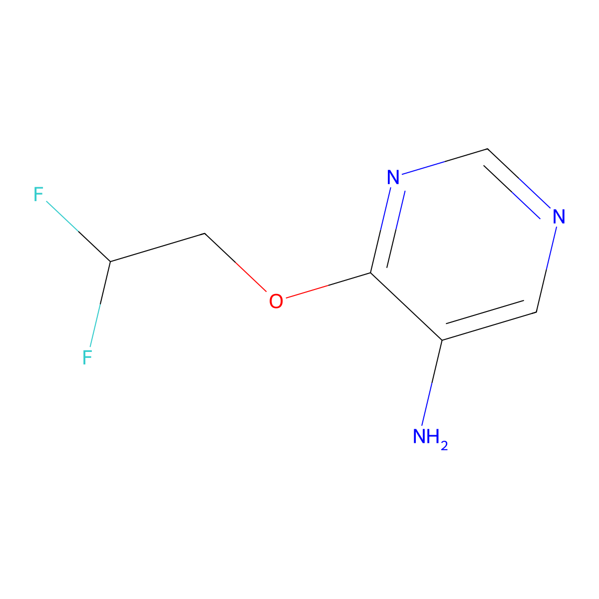 4-(2,2-Difluoroethoxy)pyrimidin-5-amine molecular structure, CAS 1443291-39-1