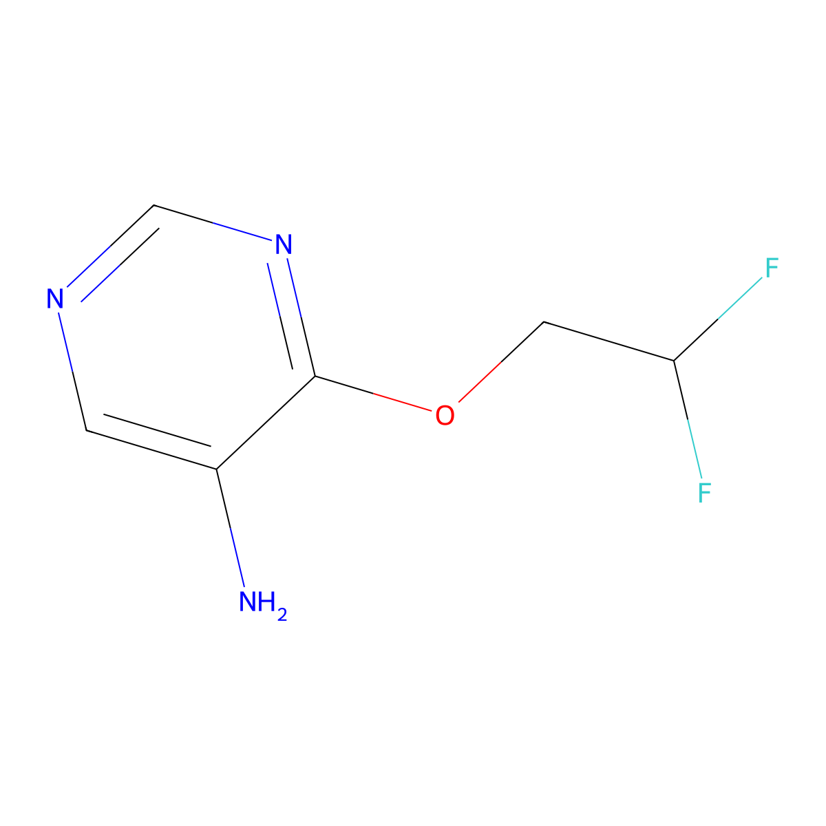 4-(2,2-Difluoroethoxy)pyrimidin-5-amine molecular structure, CAS 1443291-39-1
