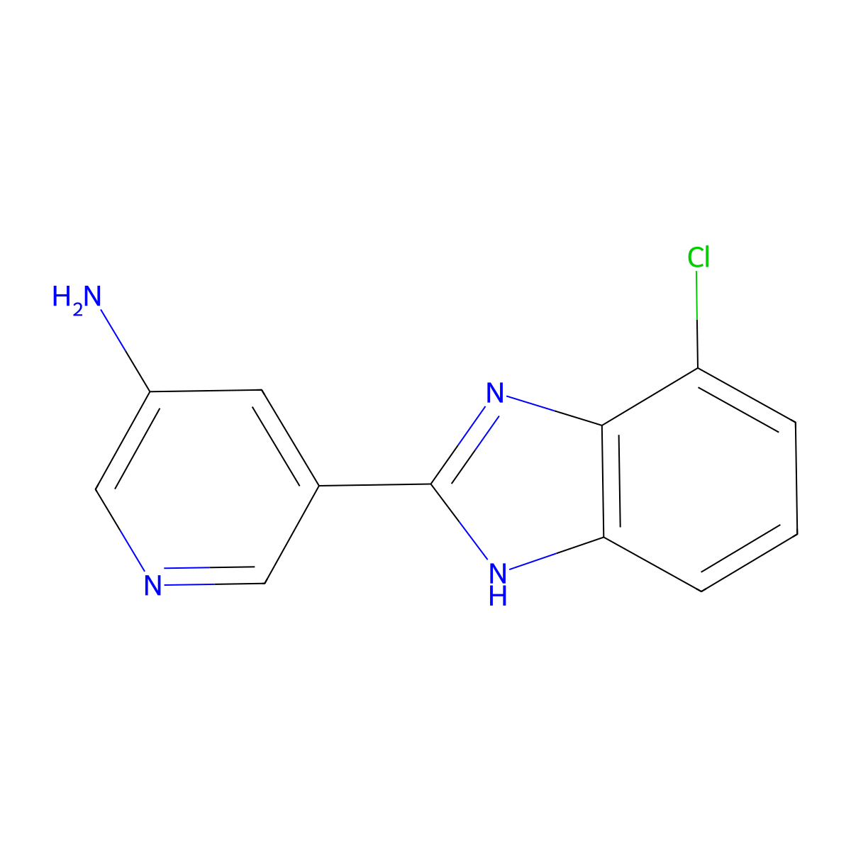 5-(4-Chloro-1H-benzo[d]imidazol-2-yl)pyridin-3-amine molecular structure, CAS 1443291-72-2