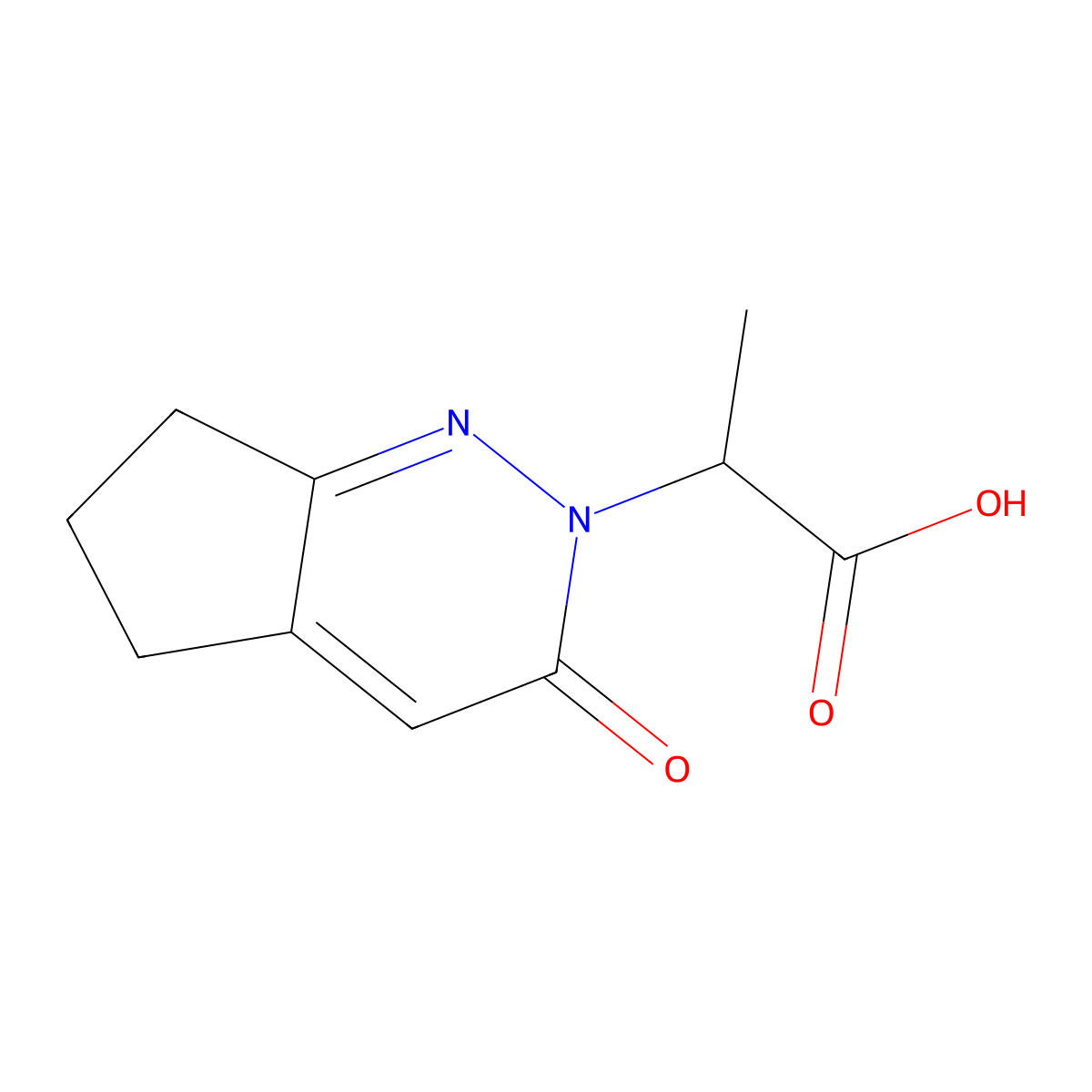 2-(3-Oxo-3,5,6,7-tetrahydro-cyclopenta[c]pyridazin-2-yl)-propionic acid molecular structure, CAS 1443292-21-4