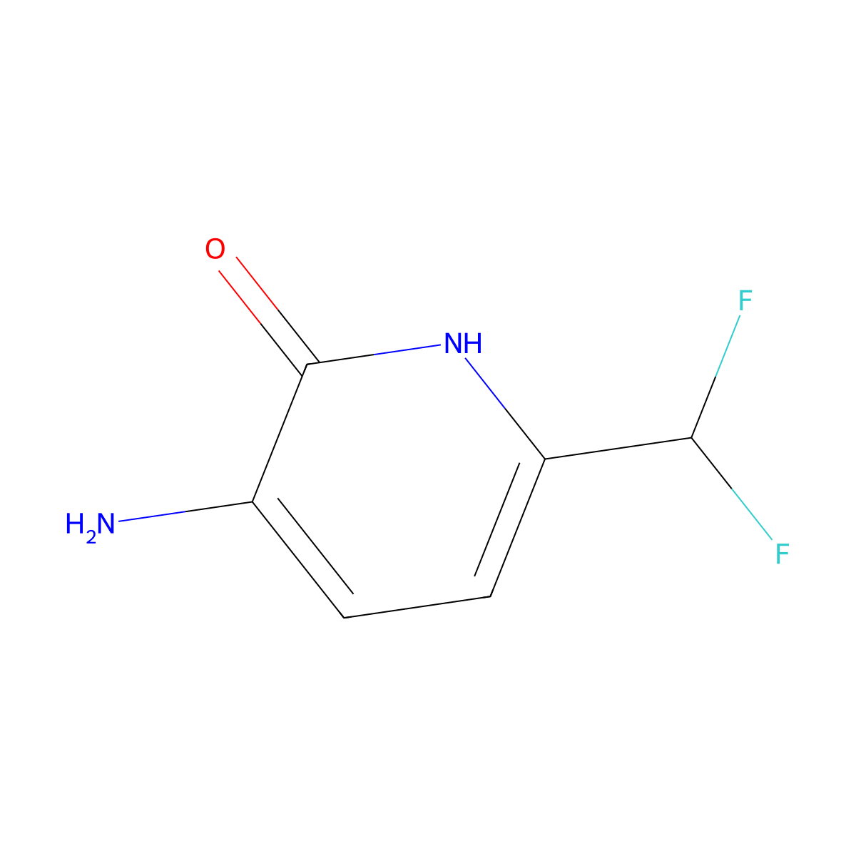 3-Amino-6-(difluoromethyl)pyridin-2(1H)-one molecular structure, CAS 1443292-51-0
