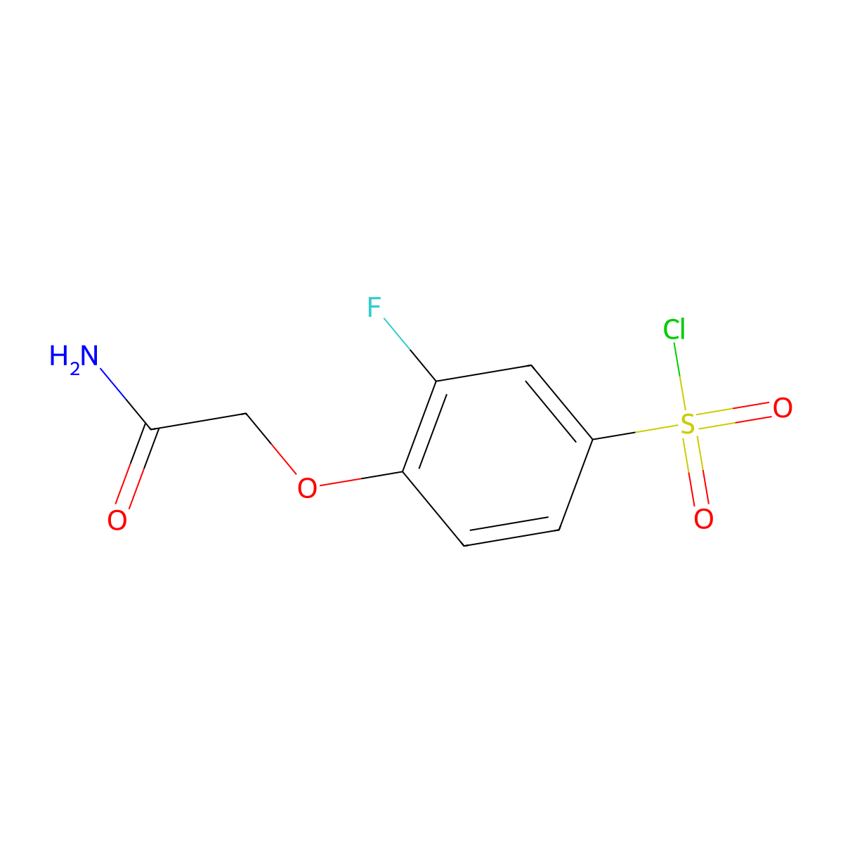 4-(Carbamoylmethoxy)-3-fluorobenzenesulphonyl chloride molecular structure, CAS 1443292-54-3