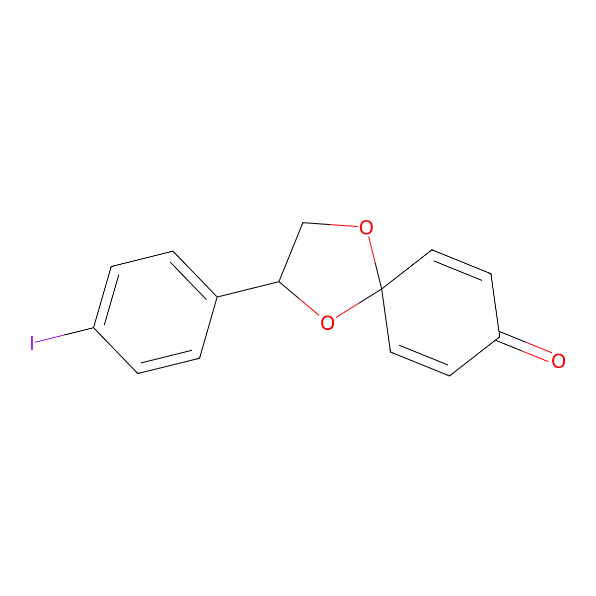 2-(4-Iodophenyl)-1,4-dioxaspiro[4.5]deca-6,9-dien-8-one molecular structure, CAS 1443293-87-5