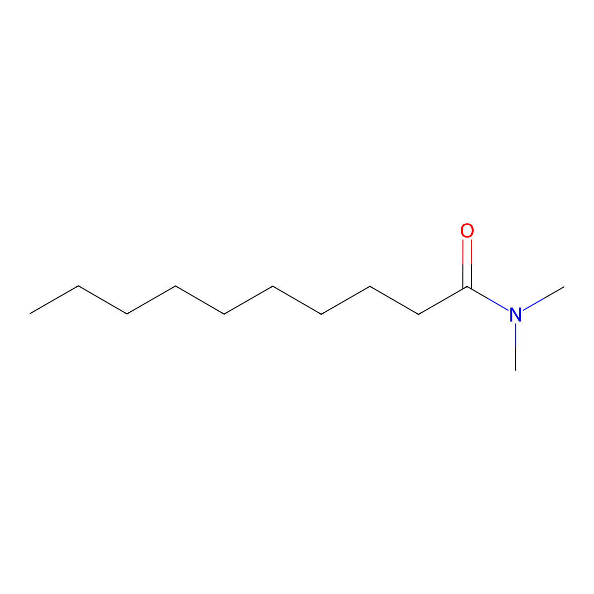 Dimethyl capramide molecular structure, CAS 14433-76-2