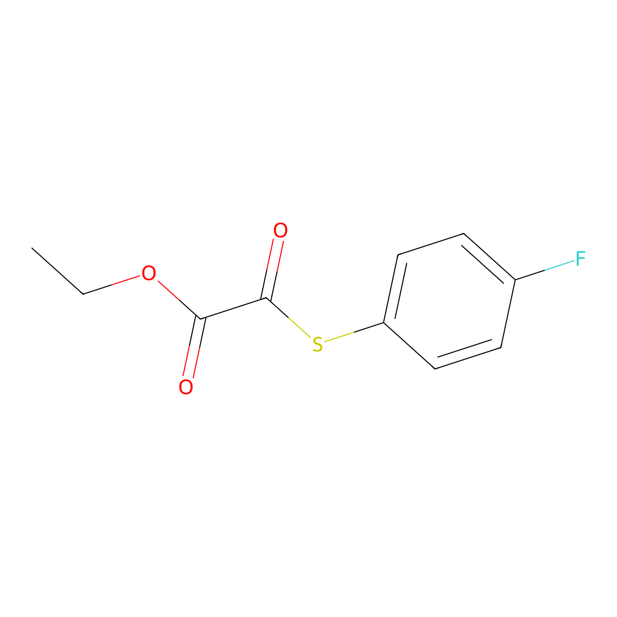 Ethyl 2-(4-fluorophenyl)sulfanyl-2-oxo-acetate molecular structure, CAS 1443302-69-9