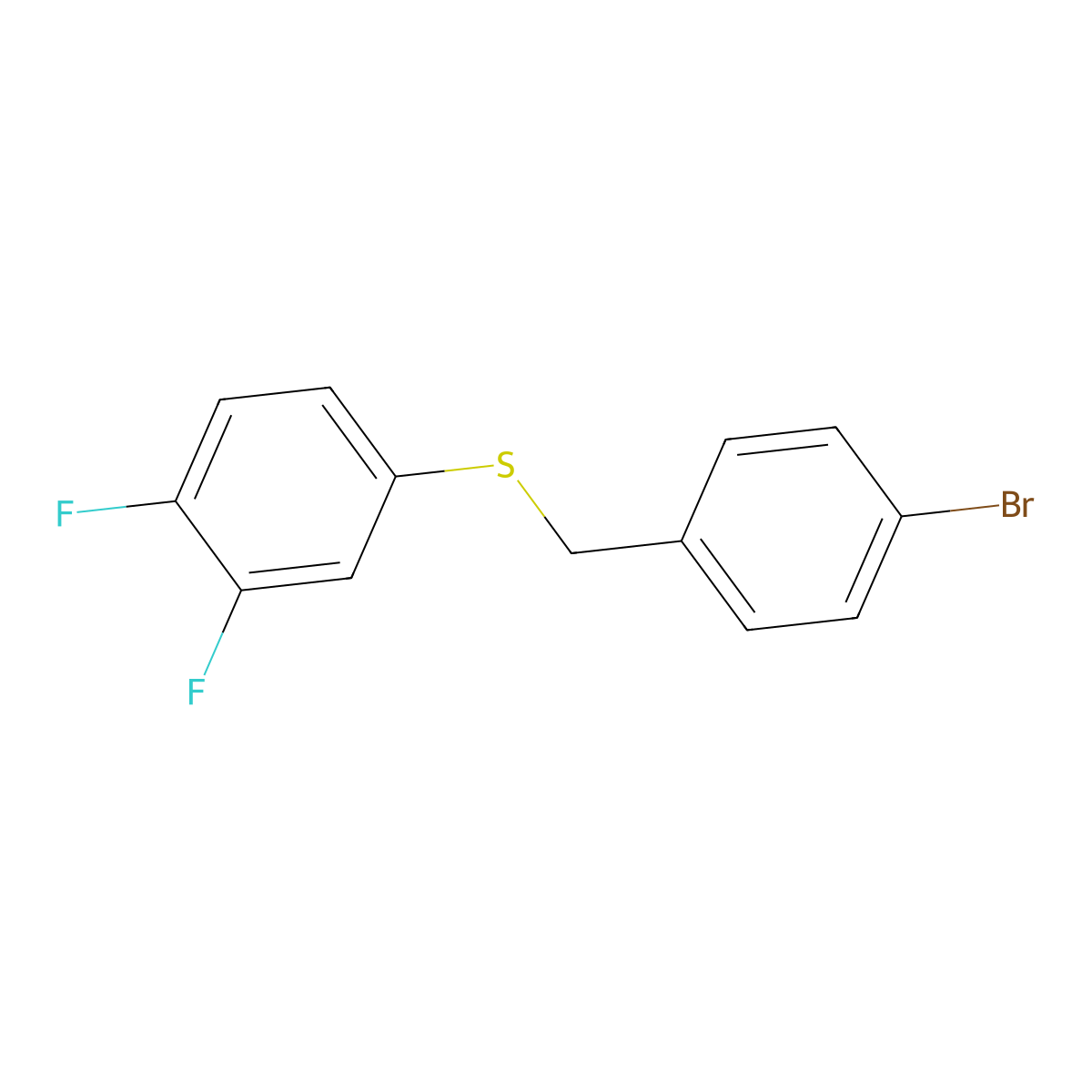 1-Bromo-4-[(3,4-difluorophenyl)sulfanylmethyl]benzene molecular structure, CAS 1443302-70-2