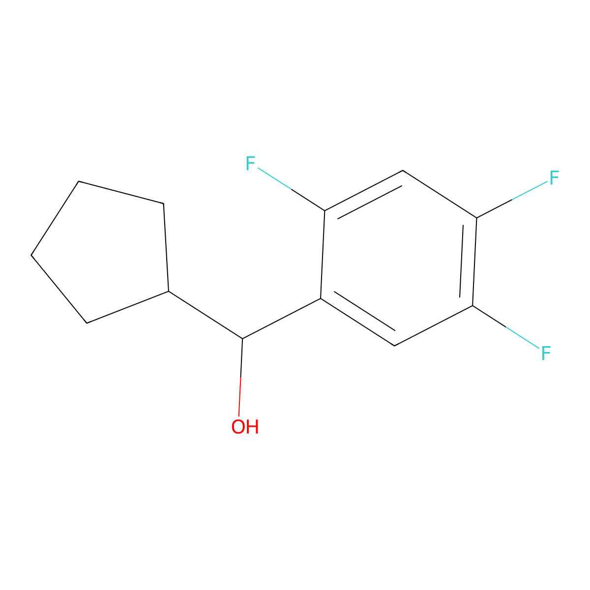 Cyclopentyl (2,4,5-trifluorophenyl)methanol molecular structure, CAS 1443302-75-7
