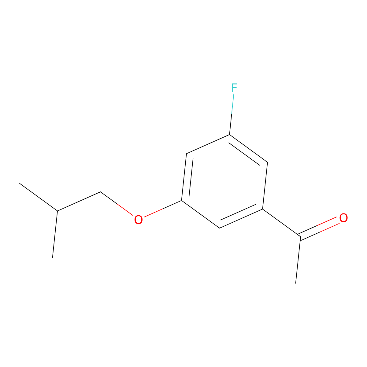 1-(3-Fluoro-5-isobutoxyphenyl)ethanone molecular structure, CAS 1443302-81-5