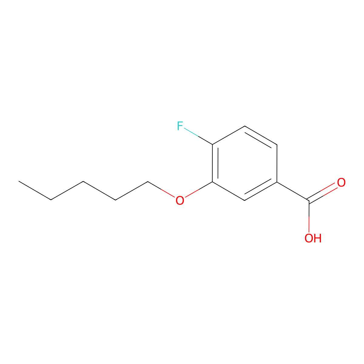 4-Fluoro-3-n-pentoxybenzoic acid molecular structure, CAS 1443302-87-1