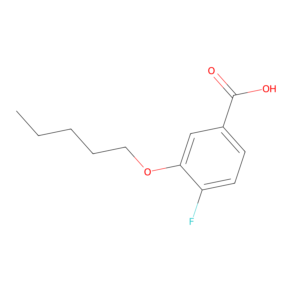 4-Fluoro-3-n-pentoxybenzoic acid molecular structure, CAS 1443302-87-1