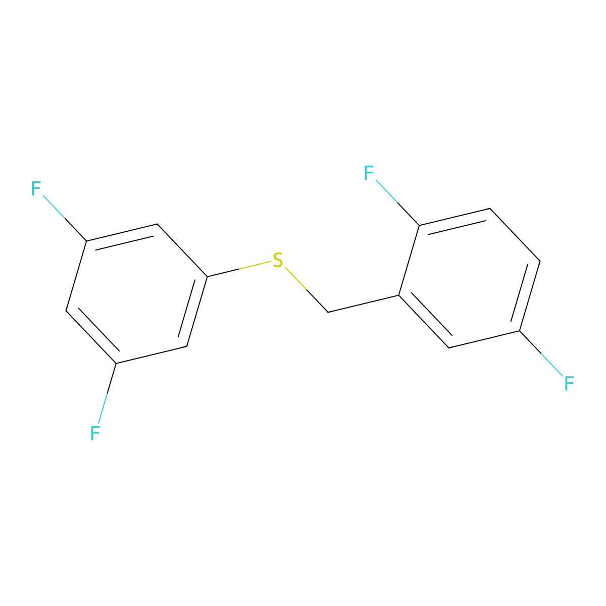 1,4-Difluoro-2-[(3,5-difluorophenyl)sulfanylmethyl]benzene molecular structure, CAS 1443302-88-2