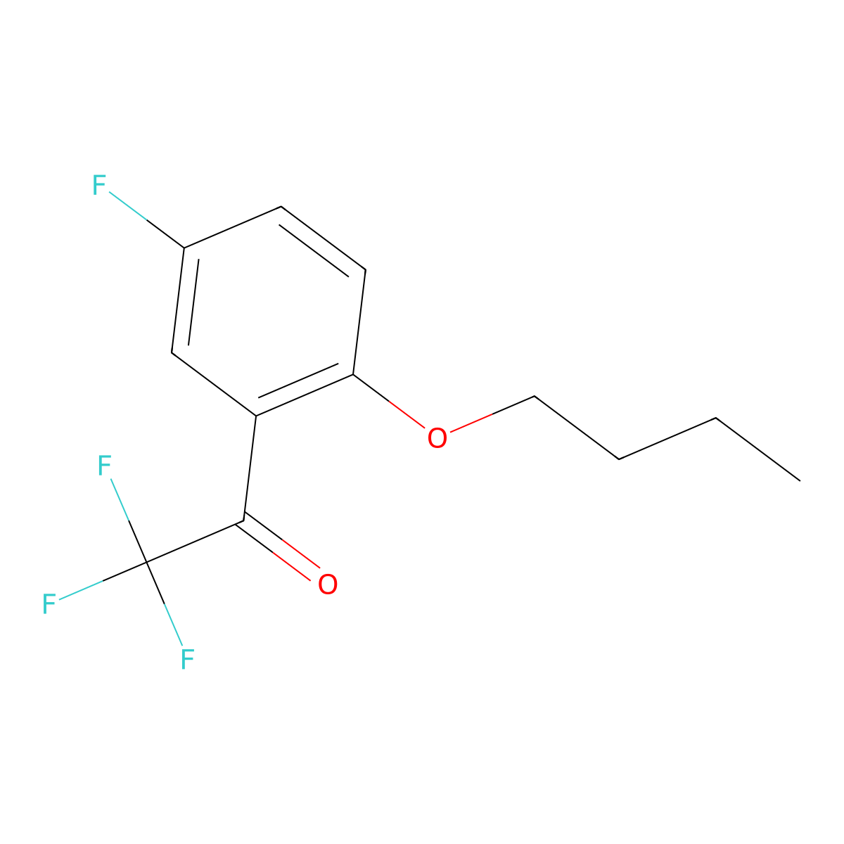 2'-n-Butoxy-2,2,2,5'-tetrafluoroacetophenone molecular structure, CAS 1443302-95-1