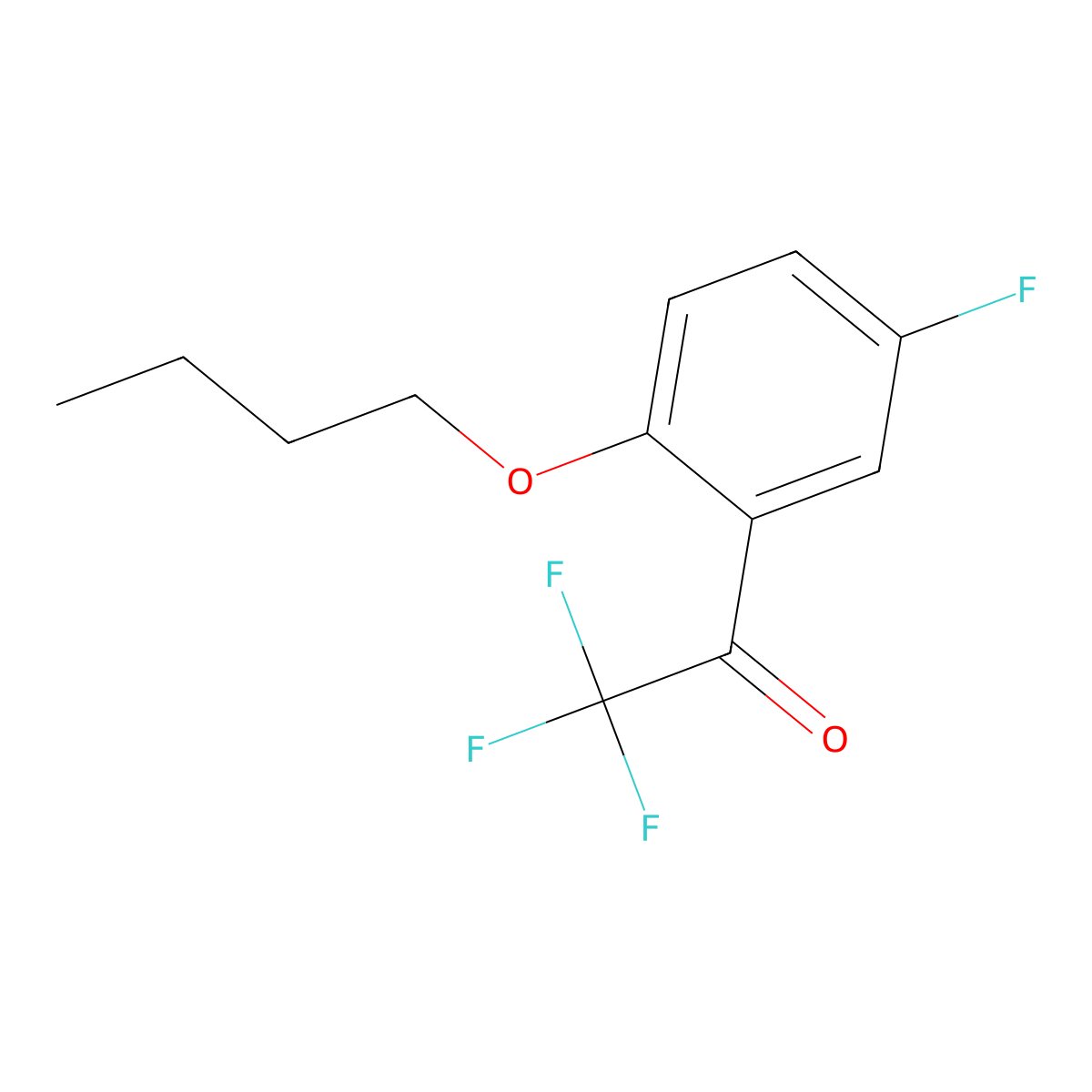 2'-n-Butoxy-2,2,2,5'-tetrafluoroacetophenone molecular structure, CAS 1443302-95-1
