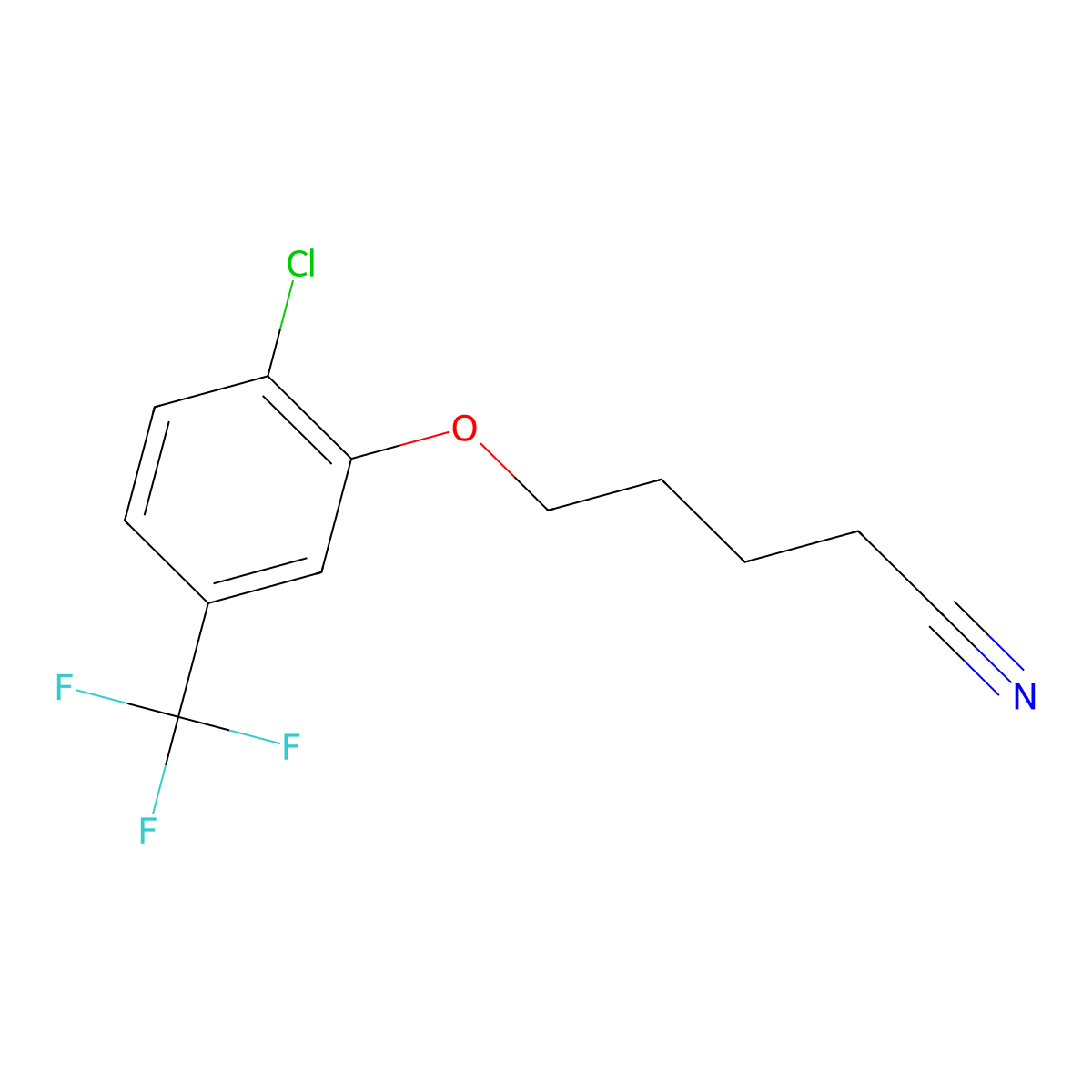 5-[2-Chloro-5-(trifluoromethyl)-phenoxy]pentanenitrile molecular structure, CAS 1443303-01-2