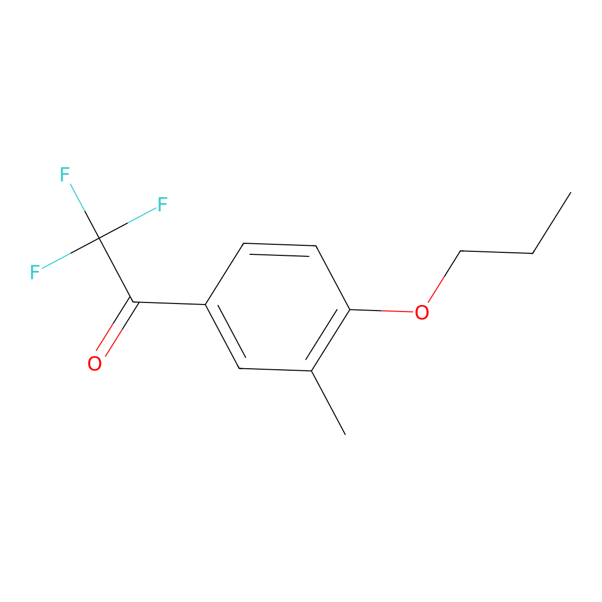 2,2,2-Trifluoro-1-(3-methyl-4-propoxyphenyl)ethanone molecular structure, CAS 1443303-03-4