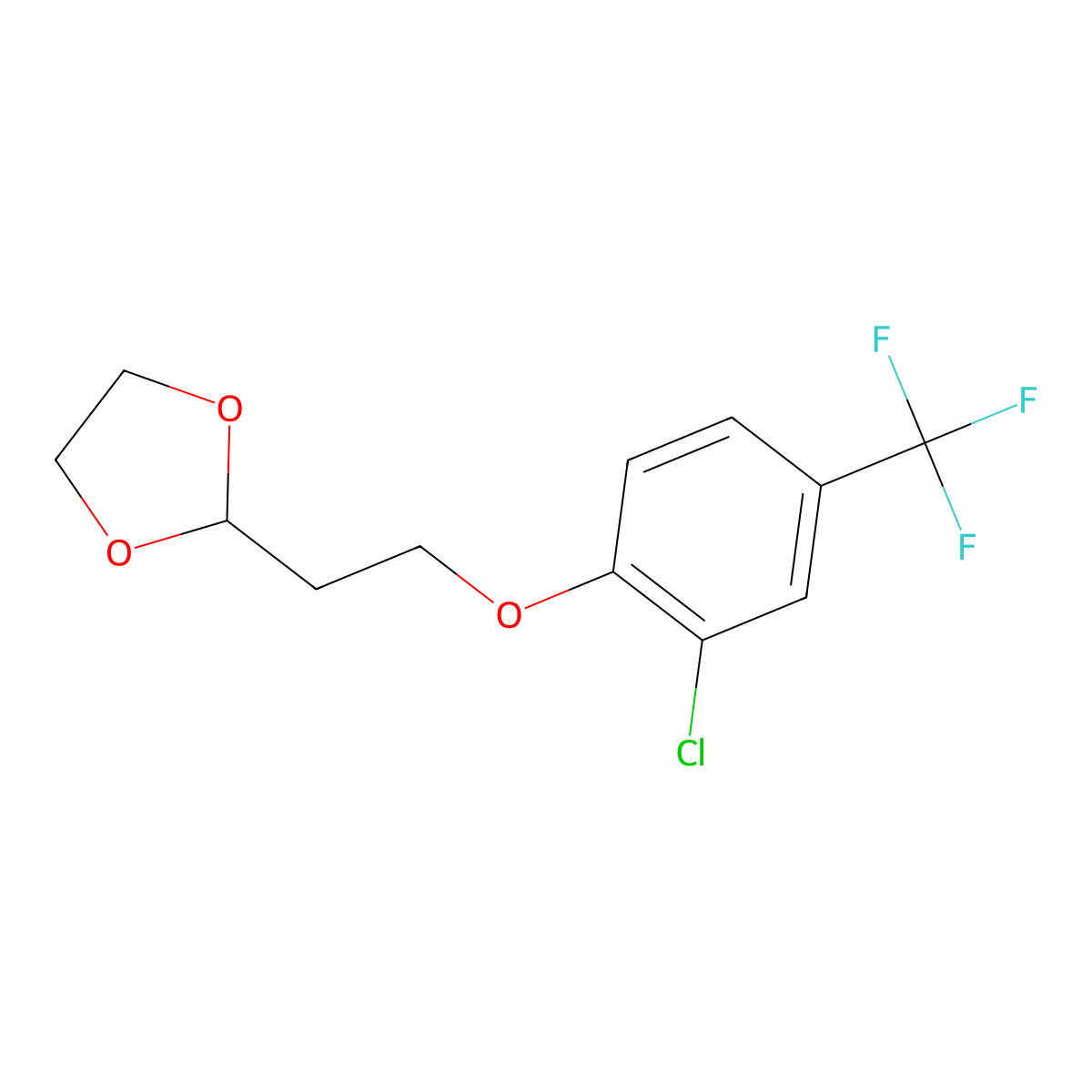 3-Chloro-4-[2-(1,3-dioxolan-2-yl)ethoxy]benzotrifluoride molecular structure, CAS 1443303-07-8