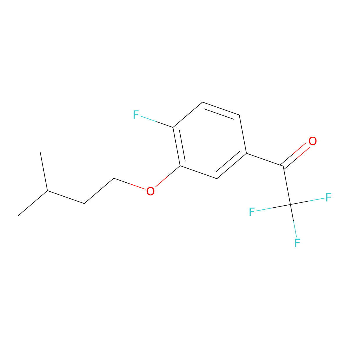 2,2,2-Trifluoro-1-(4-fluoro-3-(isopentyloxy)phenyl)ethanone molecular structure, CAS 1443303-09-0