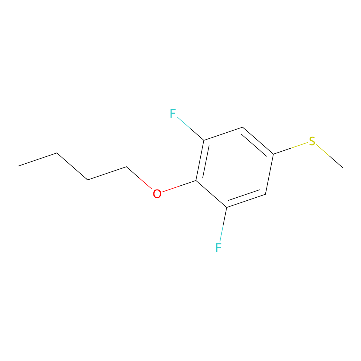 4-n-Butoxy-3,5-difluorophenyl methyl sulfide molecular structure, CAS 1443303-14-7