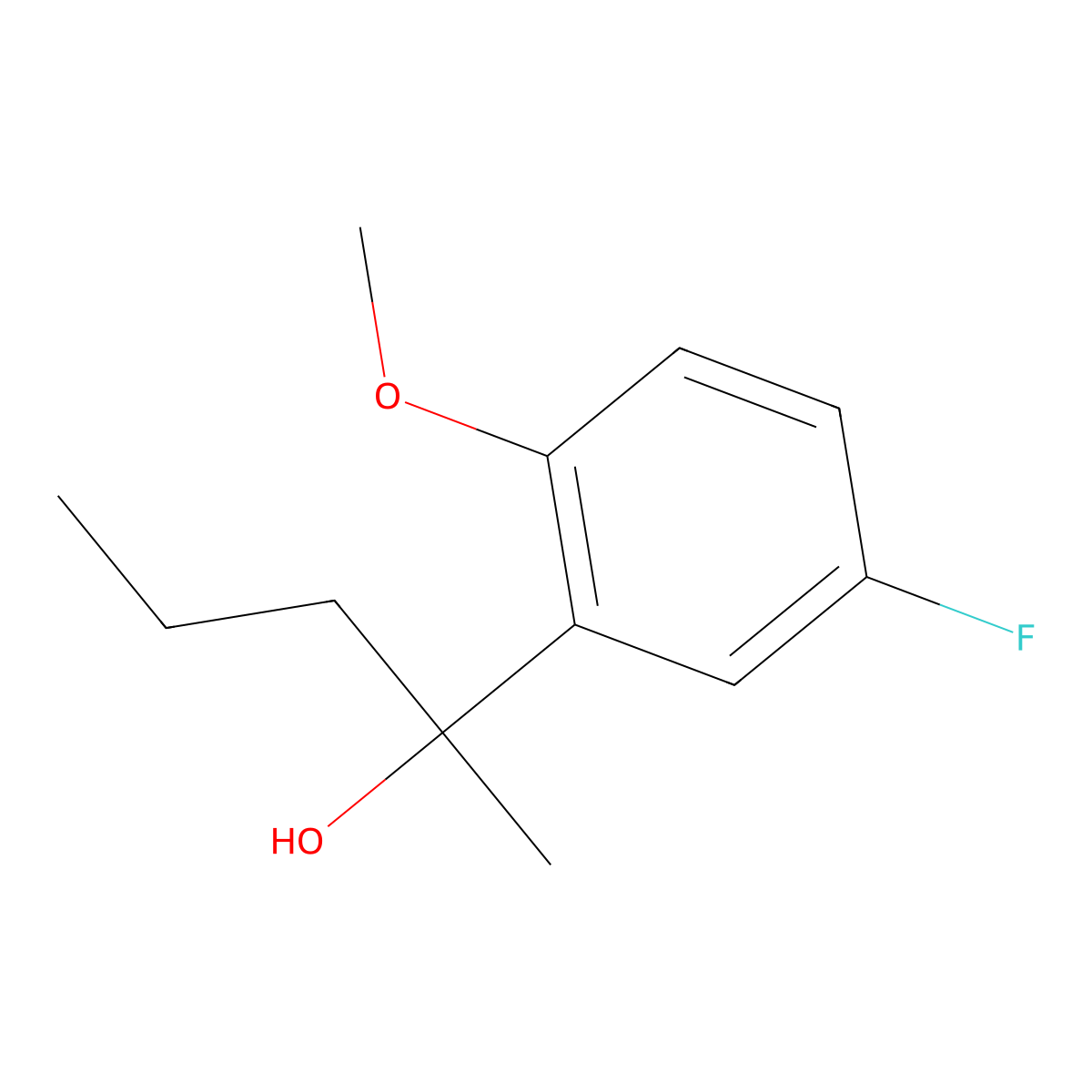 2-(3-Fluoro-6-methoxyphenyl)-2-pentanol molecular structure, CAS 1443303-20-5