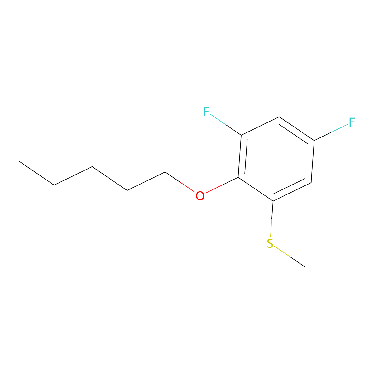 (3,5-Difluoro-2-(pentyloxy)phenyl)(methyl)sulfane molecular structure, CAS 1443303-22-7