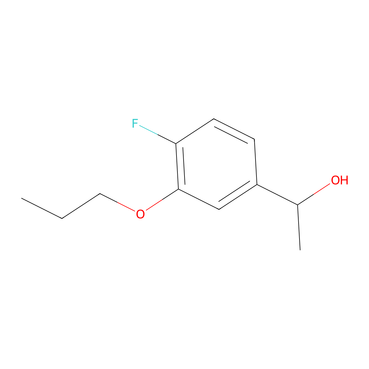 1-(4-Fluoro-3-propoxyphenyl)ethanol molecular structure, CAS 1443303-25-0