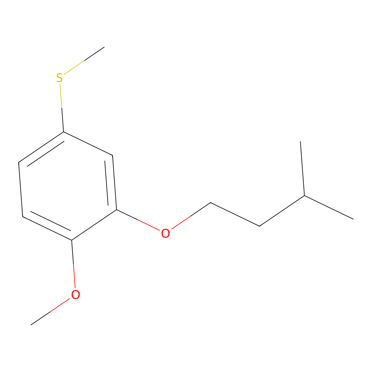 4-Methoxy-3-iso-pentoxyphenyl methyl sulfide molecular structure, CAS 1443303-28-3