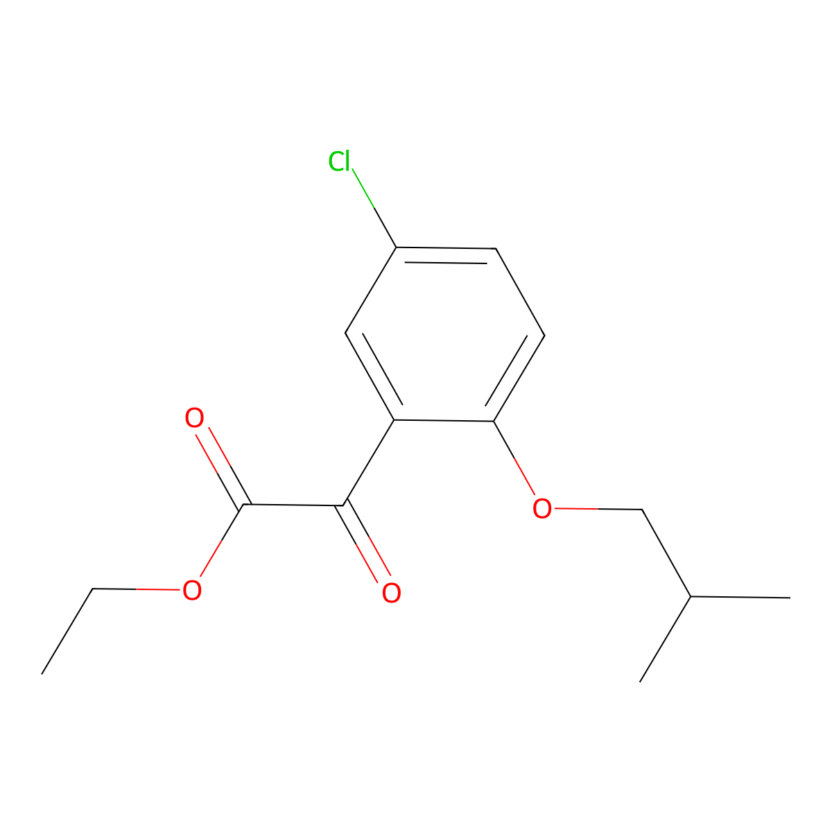Ethyl 2-iso-butoxy-5-chlorobenzoylformate molecular structure, CAS 1443303-38-5
