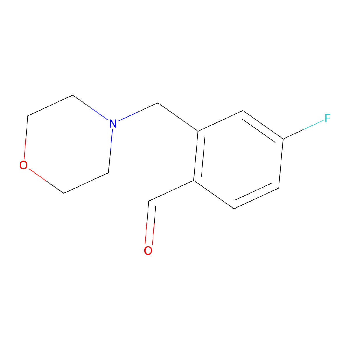 4-Fluoro-2-(morpholinomethyl)benzaldehyde molecular structure, CAS 1443303-40-9