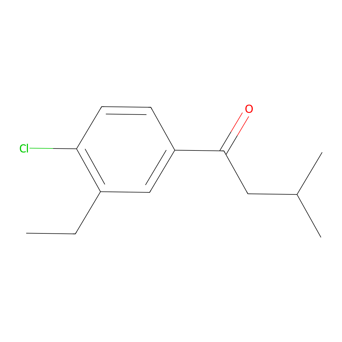 4'-Chloro-3'-ethyl-3-methylbutyrophenone molecular structure, CAS 1443303-41-0