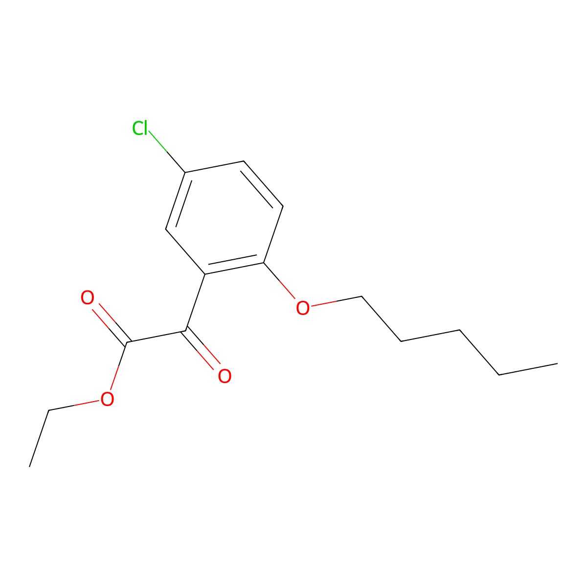Ethyl 3-chloro-6-n-pentoxybenzoylformate molecular structure, CAS 1443303-43-2
