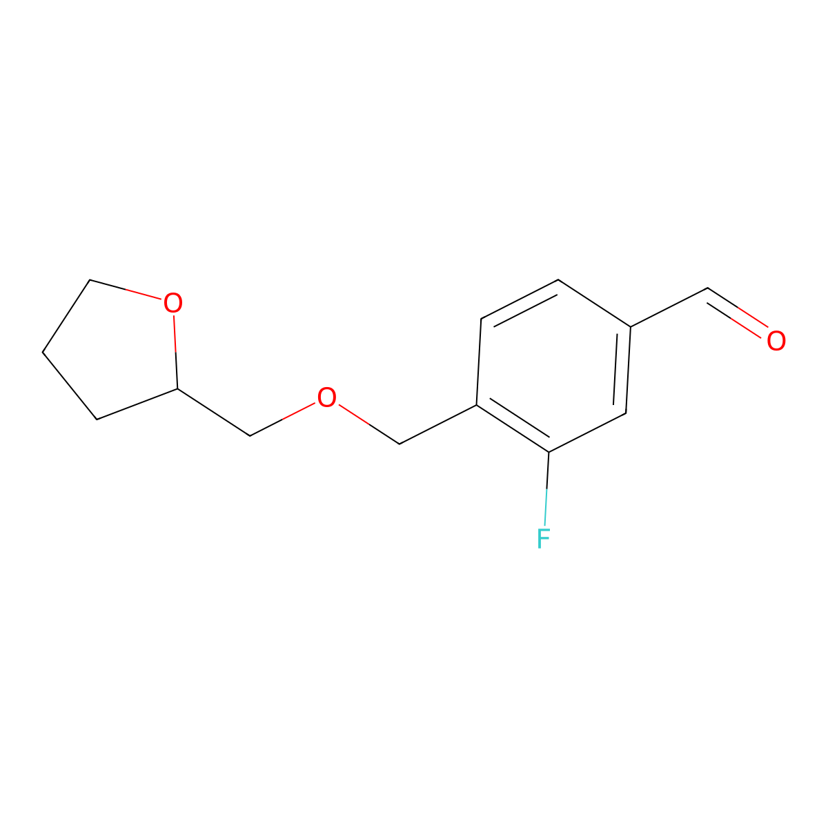 3-Fluoro-4-(((tetrahydrofuran-2-yl)methoxy)methyl)benzaldehyde molecular structure, CAS 1443303-51-2