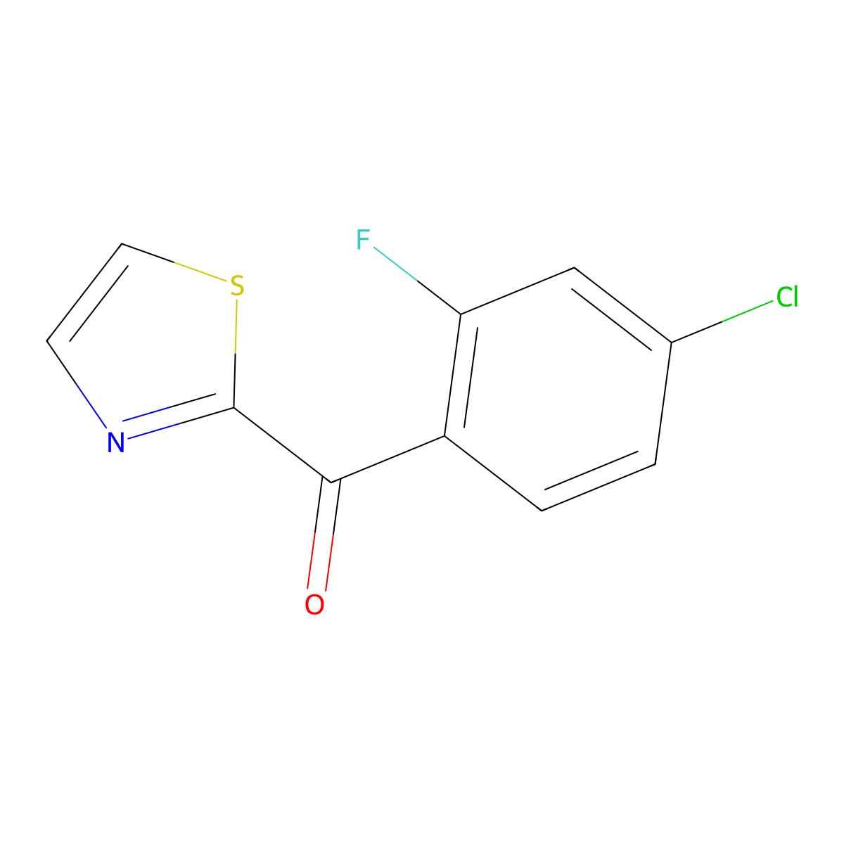 2-(4-Chloro-2-fluorobenzoyl)thiazole molecular structure, CAS 1443303-57-8