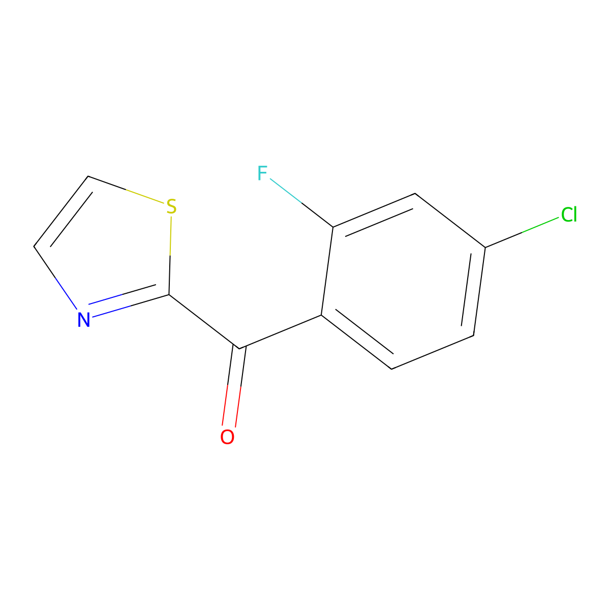 2-(4-Chloro-2-fluorobenzoyl)thiazole molecular structure, CAS 1443303-57-8