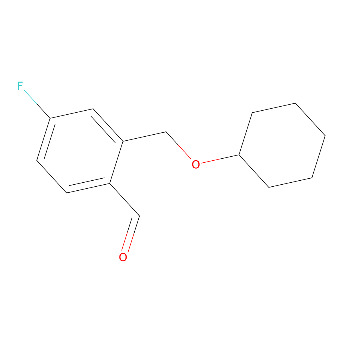2-[(Cyclohexyloxy)methyl]-4-fluorobenzaldehyde molecular structure, CAS 1443303-59-0