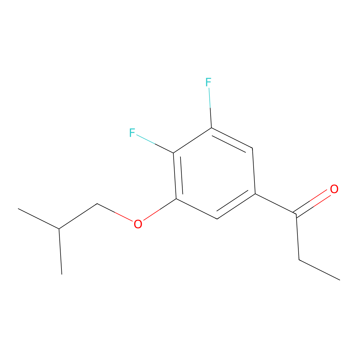 1-(3,4-Difluoro-5-isobutoxyphenyl)propan-1-one molecular structure, CAS 1443303-66-9