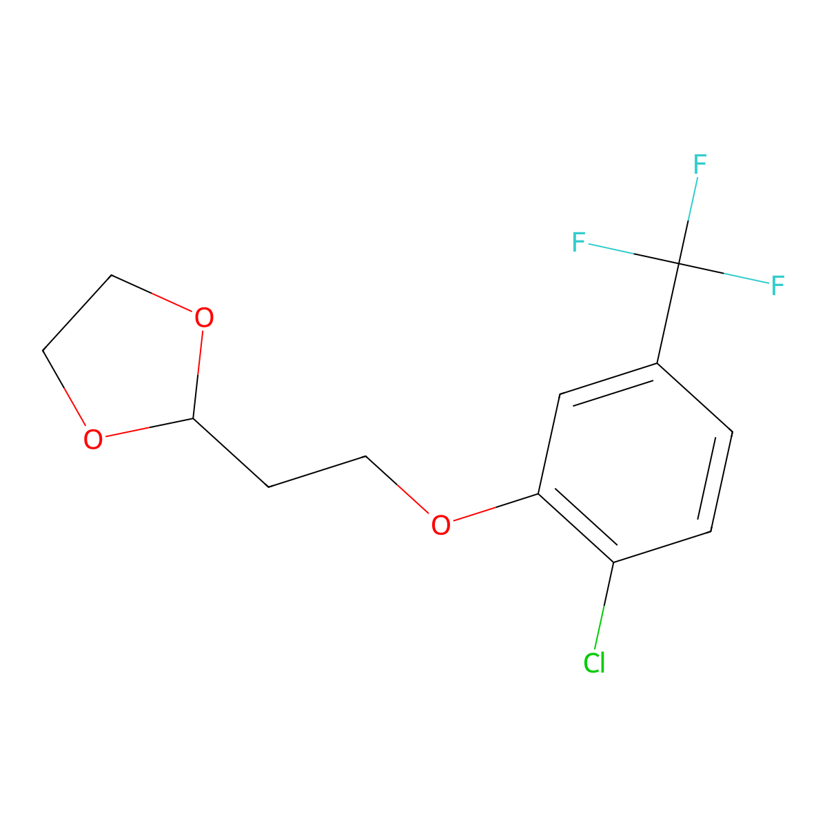 2-(2-(2-Chloro-5-(trifluoromethyl)phenoxy)ethyl)-1,3-dioxolane molecular structure, CAS 1443303-77-2