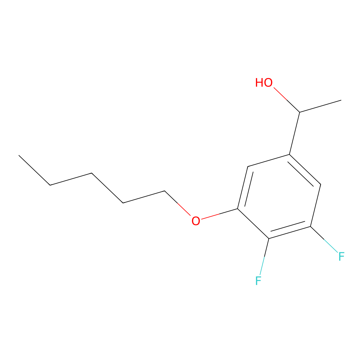 1-(3,4-Difluoro-5-(pentyloxy)phenyl)ethanol molecular structure, CAS 1443303-78-3